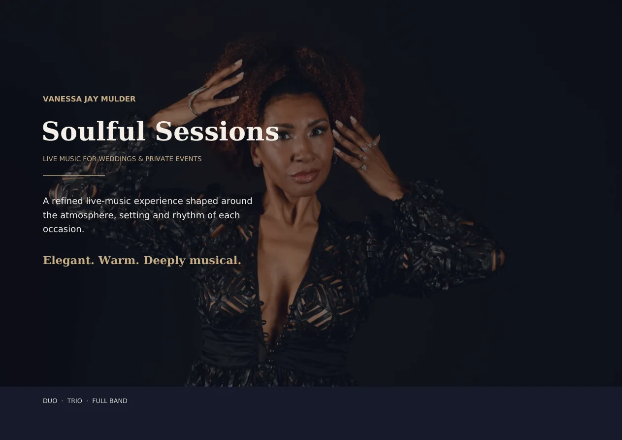 Soulful Sessions – live music for weddings and private events, introductory presentation
